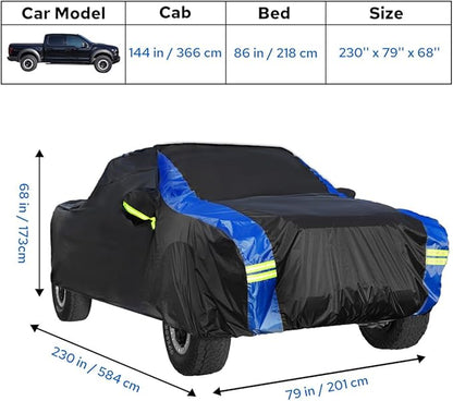Avecrew All Weather Truck Cover - Waterproof, Rain, Snow, UV & Dust Protection (210"-230")