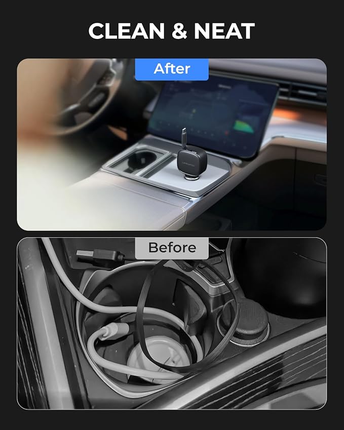 84W Max Retractable Fast Car Charger - USB C Cigarette Lighter Adapter Ultra-Compact Type-C Fast Car Charger with Built-in Retractable Cable