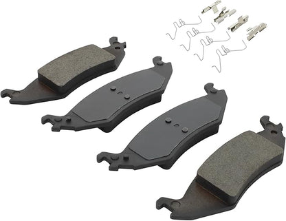 Premium Semi-Metallic Rear Brake Pads (1001-1046M) Compatible with Ford E-150 2004-2006, Ford E-150 Club Wagon 2004-2005