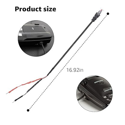 1PC RJ11 Replacement Mirror Wire Power Cord for Escort Radar Detectors，Fits Max 360C MaxCam Redline,Max Max2 Max 360,Inline Fuse,9500ix 8500x50 Redline Models ﻿