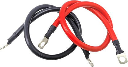 2 AWG Battery Cable 2AWG Gauge Pure Copper Battery Inverter Cables with 3/8 in Lugs Both Ends Power Inverter Wire Set for Automotive Solar Marine Boat RV Car Motorcycle Red and Black (1FT)