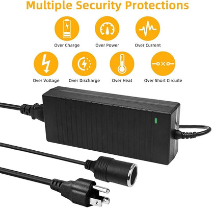 180W AC to DC Converter, 100V ~ 240V to 12V 15A Car Cigarette Lighter Socket AC/DC Adaptor Power Supply for Car Refrigerator, Tire Inflator, Vacuum Cleaner and Other Devices 7.2FT