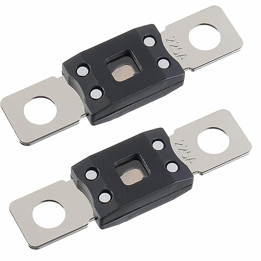 225A MEGA High Current Fuse - 225 Amp Bolt-on Fuse for Cars, Trucks, Construction Vehicles, Buses, Caravans (2 Pcs)