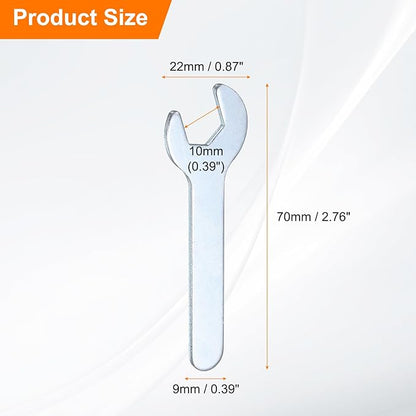HARFINGTON 10pcs Small Open End Wrench 10x70x1.8mm Metric U-Shaped Single Open Ended Spanner Super Thin Flat Head Galvanizing Wrench for Automotive Repair Furniture Assembly
