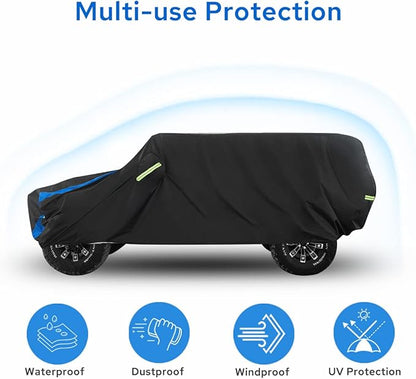 Avecrew for Jeep Wrangler Cover Waterproof 2 Door, All Weather for Jeep Rain Cover for Automobiles, Outdoor Full Exterior for Jeep Covers Fits JK JL TJ YJ CJ