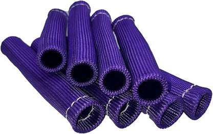 Spark Plug Wire Boots Protection 8 PCS Spark Plug Wire Heat Shield 6 Inches 2500° Spark Plug Heat Sleeve Cover Wrap for LS1 / LS2 Sbc BBC 350 454 (Purple)