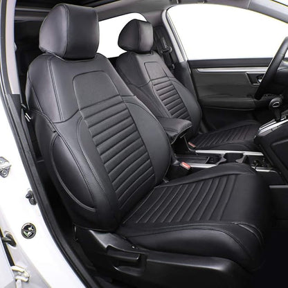 EKR Accord Car Seat Covers for Honda Accord 2023 2024 2025 EX,SE &2023-2025 (Hybrid) Sport,EX-L,Sport-L,Touring,(Rear Row W/40/60 Split Backrest),Leather Seat Covers for Trucks Full Set (Black)