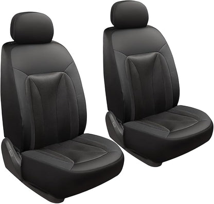 GIANT PANDA 2-Pack Front 3D Air Mesh Car Seat Covers Custom Fit Dodge Ram 1500 2500 3500 Trucks Seat Protectors with Composite Sponge Inside Breathable Automotive Interior Covers (Black)