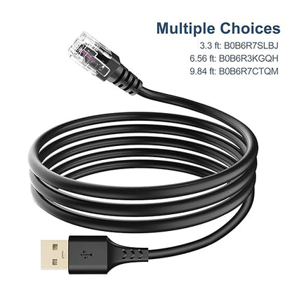 Radar Detector Cable, with USB to RJ11 Plug,for Escort Valentine One Uniden Beltronics Cobra Radar Detector,Replacement Power Cable for Radar Detectors(RJ11-3.3ft)