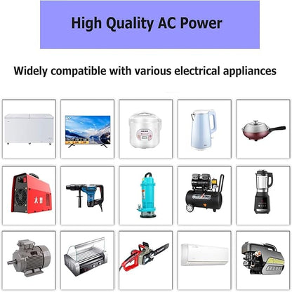 1200W Pure Sine Wave Inverter-48V DC to 110V 120V AC Power Converter with 2 AC Outlets, 48 Volt Power Inverter for Truck, Rv, Camping, Home, Emergency Power