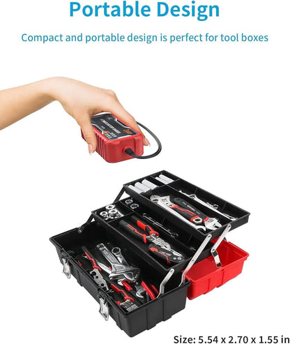 [2-Pack] FOVAL 2-Amp Car Battery Charger, 6V and 12V Portable Automatic Smart Charger, Battery Maintainer, Trickle Charger and Battery Desulfator for Car Lawn Mower Motorcycle Boat Lead Acid Batteries