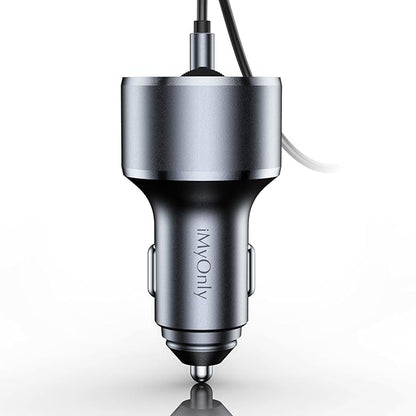 AUX Car Adapter FM Transmitter,iMyOnly QC/PD All-Metal Bluetooth V5.3 AUX Adapter for Car Music Player, Bluetooth Transmitter with Hands-Free Calling
