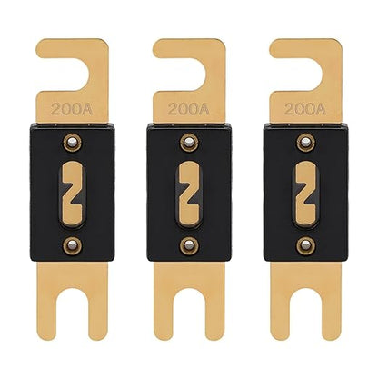 200A ANL Fuse 200 Amp Inline Blade Fuses 32V for Car Audio Inverter Automotive Stereo (Pack of 3 pcs)