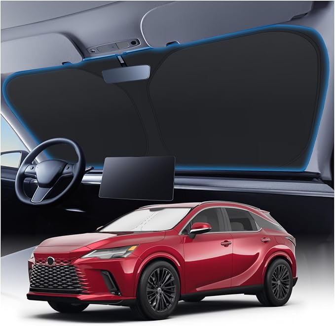 KUST Windshield Sun Shade for 2023-2025 2026 Lexus RX 350 Accessories Window Sunshade Sun Visor Protector Foldable Blocks UV Rays Keep Your Car Cooler