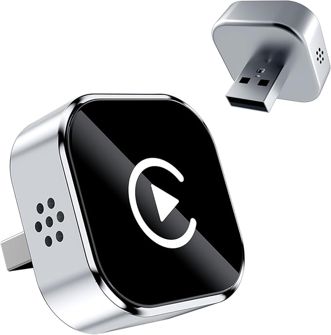 Wireless CarPlay Adapter for iPhone, 2025 Upgrade Convert Wired to Wireless Car Play Dongle, Mini Size USB Design for Apple CarPlay Adapter, USB-A/Type-C, No Delay, Plug and Play & Stable Control