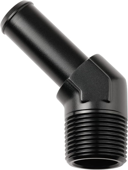 3/4 NPT Male to 3/4" Hose Barb Fitting Adapter 45 Degree Elbow Aluminum Black