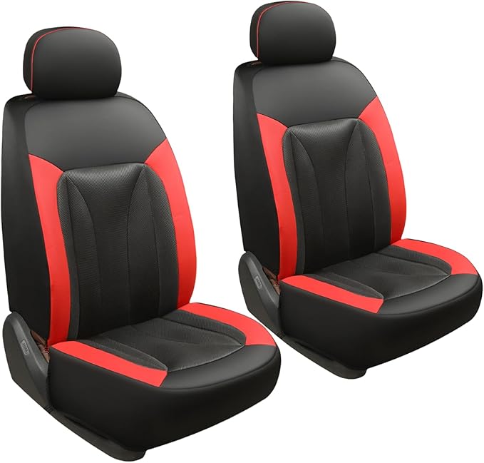 GIANT PANDA Front Car Seat Cover for Jeep, 3D Air Mesh Car Seat Covers Custom Fit Jeep Grand Cherokee Wrangler Compass Gladiator Wagoneer (Red) 2-Pack