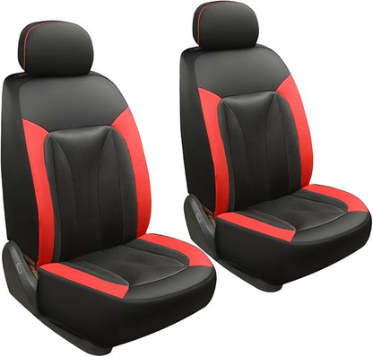 GIANT PANDA Fit Subaru Outback Forester Crosstrek Legacy Impreza Front Car Seat Cover, 3D Air Mesh Breathable Seat Protector, Red+Black（2-Pack