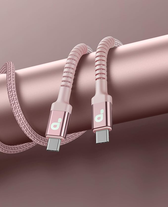 USBC Cable 10FT, 2Pack Long USBC Fast Charging Cable, Nylon Braided USB C to USB C iPhone Charger Cord Compatible with iPhone 16/15/Pro Max/Plus/Samsung Galaxy S23/LG/Switch-Pink