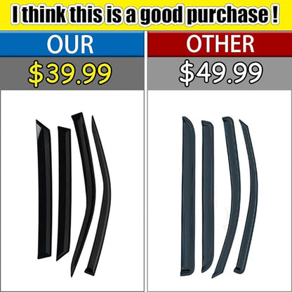 Rain Guards for Jeep Renegade 2015-2023, Tape-on Side Window Deflectors for Jeep Renegade, Window Visors for Jeep Cars, for Jeep Car Accessories, 4 pcs