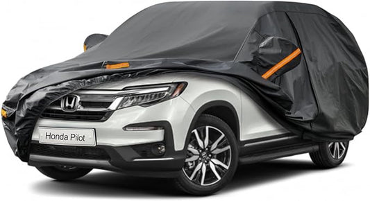 Kayme 7 Layers SUV Car Cover Custom Fit for Honda Pilot (2008-2025) Waterproof All Weather for Automobiles, Outdoor Full Cover Rain Sun UV Protection.Black