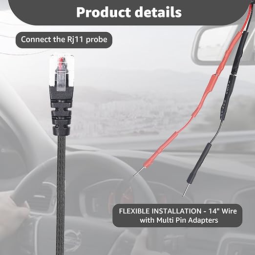 RJ11 Power Cord Compatible with Escort Radar Mirror Wire Detectors,Model (3005201M) Max 360C MaxCam Redline,Max Max2 Max 360,Inline Fuse,9500ix 8500x50 Redline