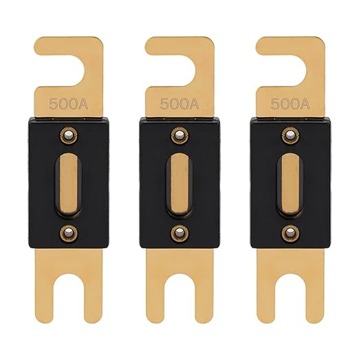 500A ANL Fuse 500 Amp Inline Blade Fuses 32V for Car Audio Inverter Automotive Stereo (Pack of 3 pcs)