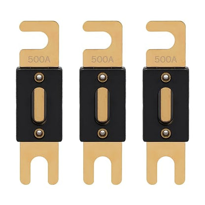 500A ANL Fuse 500 Amp Inline Blade Fuses 32V for Car Audio Inverter Automotive Stereo (Pack of 3 pcs)