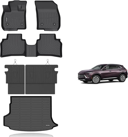 KELCSEECS® Floor Mats & Cargo Liner with Seatback Mats Custom for 2021-2026 Buick Envision,All Weather Protection TPE Floor Liners Full Set Envision Accessories Black