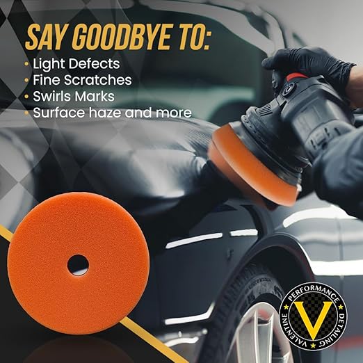 VPD SDO Orange Foam Polishing Pad - Premium Compounding & Polishing Pad for Fine Scratches & Light Swirls, Medium Cut Compound or Polish,Car Buffer Pad w/Tapered Edge, Made in USA, 5.5"