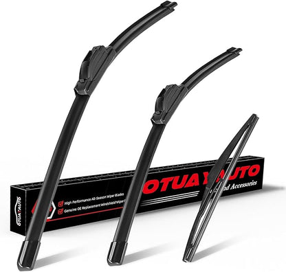 OTUAYAUTO Premium Windshield Wiper Blades - Replacement for Dodge Durango 11-23, Jeep Grand Cherokee 11-13, All-Weather Performance, Front and Rear Wiper Blades, J/U Hook - 22"+21"+12" (Pack of 3)