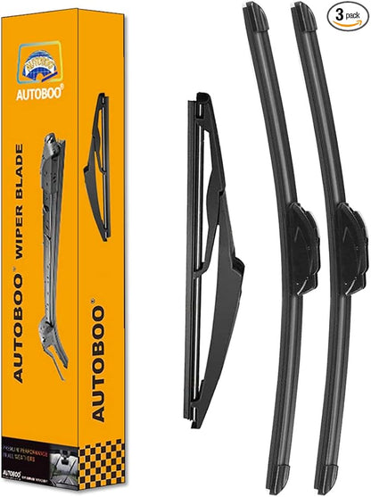 AUTOBOO 22"+21" Windshield Wipers with 11" Rear Wiper Blade Sets Replacement for Jeep Grand Cherokee 2014 2015 2016 2017 2018 2019 2020 2021-Original Factory Quality (Pack of 3)