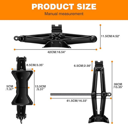 Car Jack Kit,Scissor Jack,Scissor Lift Jack for Car 2 Ton (4409 lbs) Tire Jack Tool Kit Universal Car Emergency Kit with Crank Handle, Heavy Lifting Jack,Portable Tire Changing Kit for Car Truck SUV