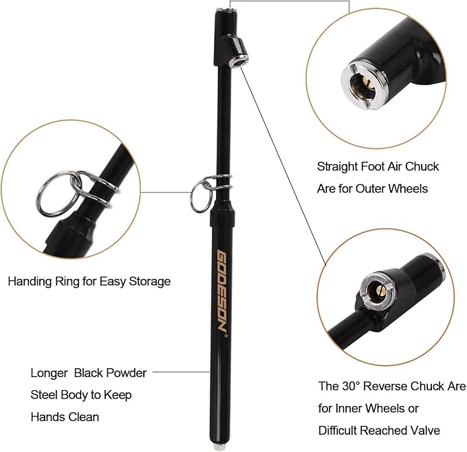 GODESON Dual Head Tire Pressure Gauge, Heavy Duty Pencil Tire Gauge Range 10-150PSI,Dual Head Truck Pen Air Pressure Gauge (Pack of 2)