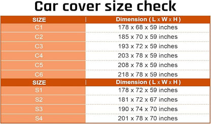 Small Car Cover All Weather Protection with Silver Stripe Design,Hatchback Car Cover Universal Fit Nissan Leaf, Honda Civic Hatchback, Mazda 3 Hatchback, VW Golf, Toyota Corolla Hatchback