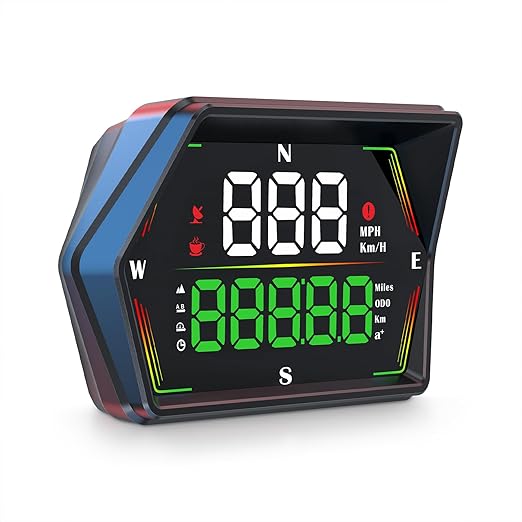 GPS Heads Up Display for Cars HUD, Real-Time Digital Gauge Speedometer, Upgraded 4" Large-Screen, 3-Level Speed Alerts & Fatigue Warning Suitable for All Vehicles