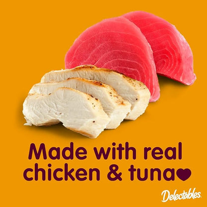 "Hartz Delectables Stew Senior Lickable Wet Cat Treats, Chicken & Tuna 1.4 Ounce (Pack of 12)"