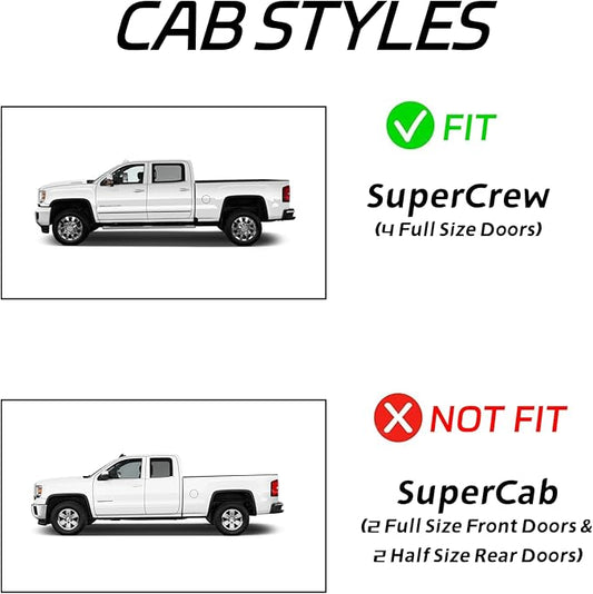 in Channel Rain Guards Fit for Truck 2009 2010 2011 2012 2013 2014 Ford F150 SuperCrew/SVT Raptor Crew Cab, Durable Side Window Visors Deflectors, Smoke Tinted Vent Shade Shield, 4pcs