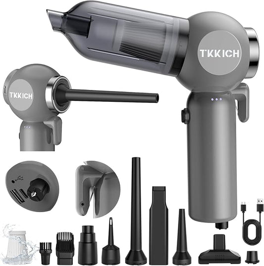 Car Vacuum Portable Cordless,3 Suction Modes,Portable Mini Cordless Cleaner with 18000pa Suction Power,Type-C Charge,7 in 1 mini Handheld Vacuum for Home,Car, Office Desk, Keyboards