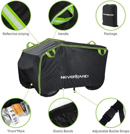 Neverland ATV Cover, Waterproof Heavy Duty 4 Wheeler Cover with Buckle, Dustproof Anti UV Windproof All Weather Outdoor Storage Quad Cover for Polaris Sportsman Yamaha Honda Coleman