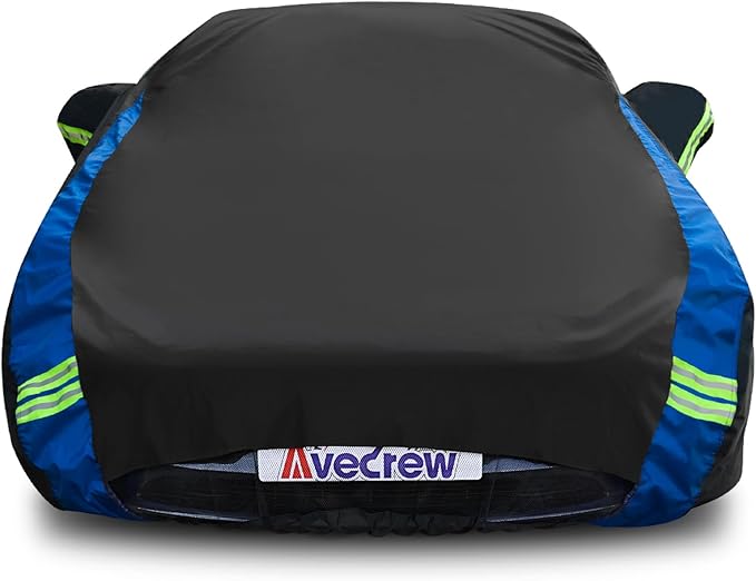Avecrew Car Cover for Tesla Model 3 2017-2024, Custom Fit Full Exterior Cover with Charging Port and Breathable Ventilation Mesh, Waterproof All Weather Outdoor Rain Snow Sun Protection Cover