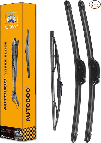 AUTOBOO 19"+19" Windshield Wipers with 14" Rear Wiper Blade Replacement for Jeep Liberty 2008 2009 2010 2011 2012-Original Factory Quality (Pack of 3)