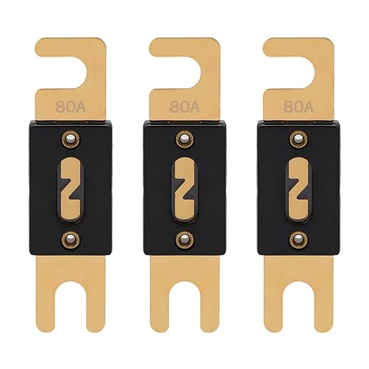 80A ANL Fuse 80 Amp Inline Blade Fuses 32V for Car Audio Inverter Automotive Stereo (Pack of 3 pcs)