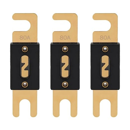 80A ANL Fuse 80 Amp Inline Blade Fuses 32V for Car Audio Inverter Automotive Stereo (Pack of 3 pcs)