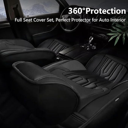YORKNEIC Fit for Hyundai Kona Seat Covers 2018-2025: Leather Waterproof Car Seat Covers Anti-Slip Protector 2 Front Set (2 Seats, Black)