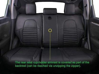 EKR Accord Seat Covers for Cars Honda Accord LX 2018 2019 2020 2021 2022(Rear Row W/Solid Backrest),Leather Seat Covers,Automotive Seat Covers,Car Seat Protector,Leather(Black)