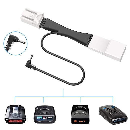 Radar Detector Power Adapter DC3.5 Plug (10P Type C) Compatible with Dodge RAM,Charger,Challenger,Grand Cherokee,Chrysler,with Auto-dimming Rearview Mirror,Radar Detector Adapter Cable,Clean Install