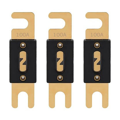 100A ANL Fuse 100 Amp Inline Blade Fuses 32V for Car Audio Inverter Automotive Stereo (Pack of 3 pcs)