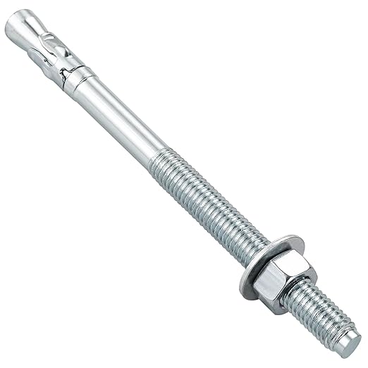 3/4x6-1/4" 10Pcs Inch Standard Fasteners for Heavy-Duty Zinc Wedge Anchors for Cement and Concrete