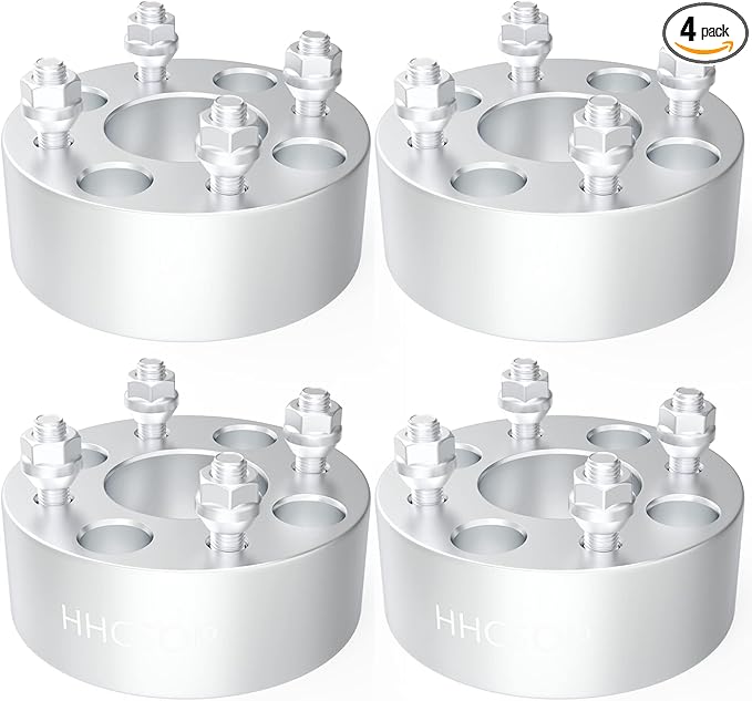 HHCSOP 4x4 2" Golf Cart Wheel Spacers for EZ GO EZGO Club Car, 4PCS 4x101.6mm ATV Wheel Adapters Hub Bore 62mm with 1/2" Studs